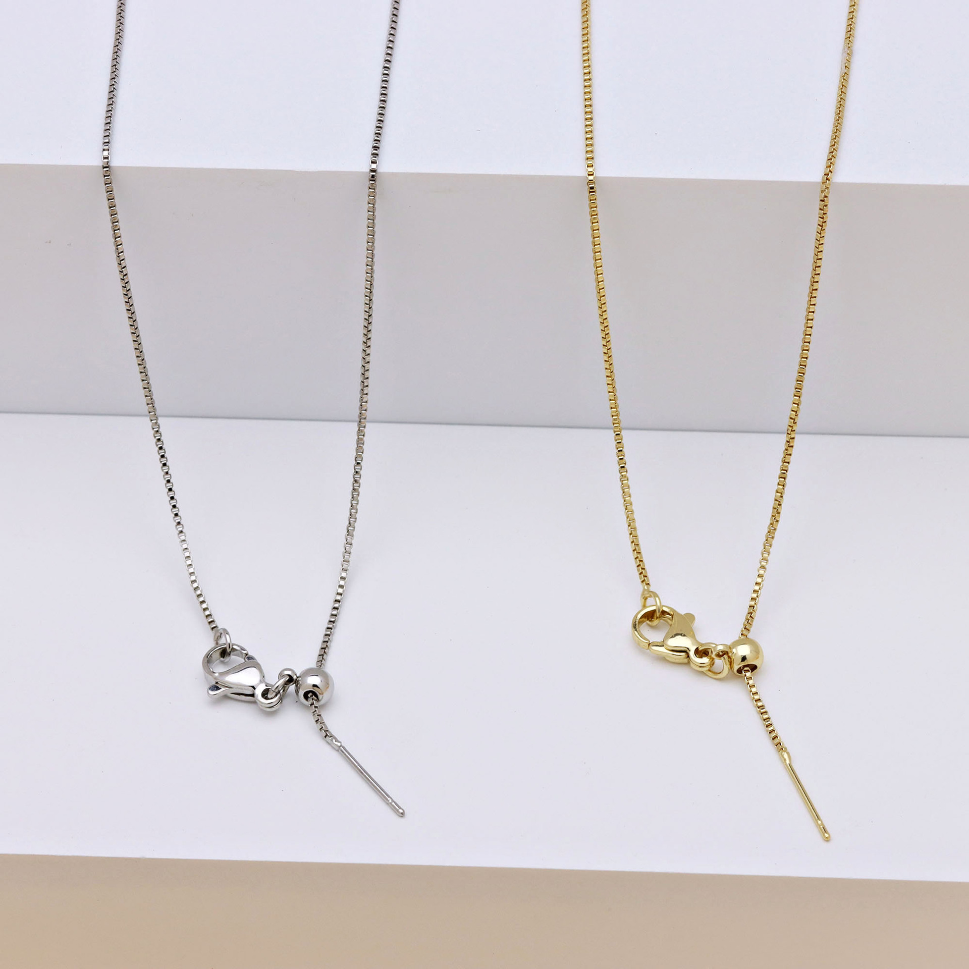 6g Weight 18K Gold Plated Plating Material Necklace Classification Copper Chain Material cable chain, box chain Chain Type 1 Piece Quantity Daily Occasion Copper Material Solid Color Pattern Women's Gender Simple Style, IG Style Style Copper 18K Gold Plated Solid Color Necklace 5