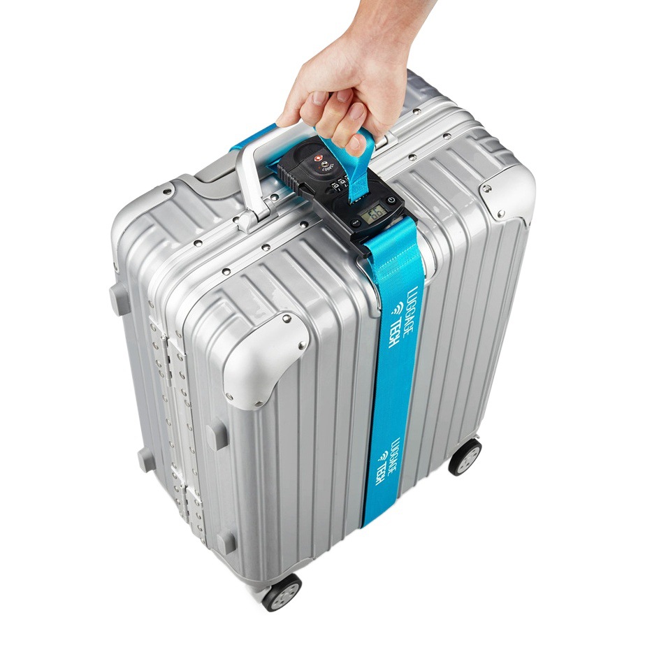 En stock pesaje cinturón vinculante refuerzo ajustable cinturón de equipaje de una palabra maleta consignación aduana contraseña bloqueo cinturón de embalaje