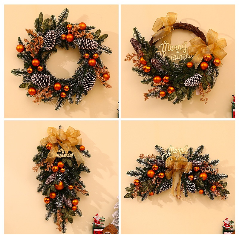 Transfronterizos amazónicos decoraciones navideñas guirnaldas de caña puertas colgantes decoración de escena colgantes de árbol de Navidad