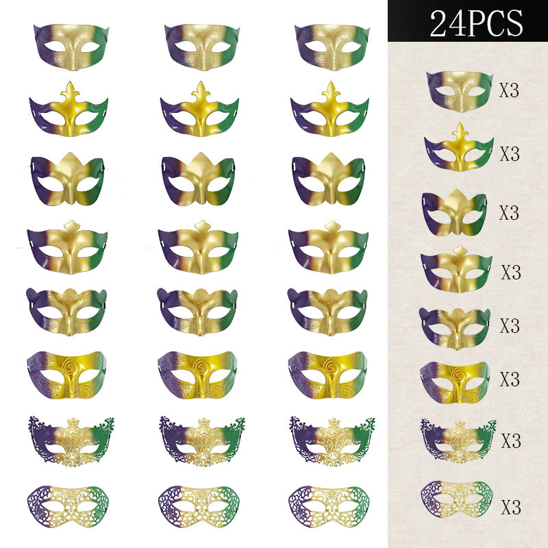 Carnaval ventas en caliente nuevo tricolor retro máscara de mitad de cara carnaval party disfraz prop máscara de escenario
