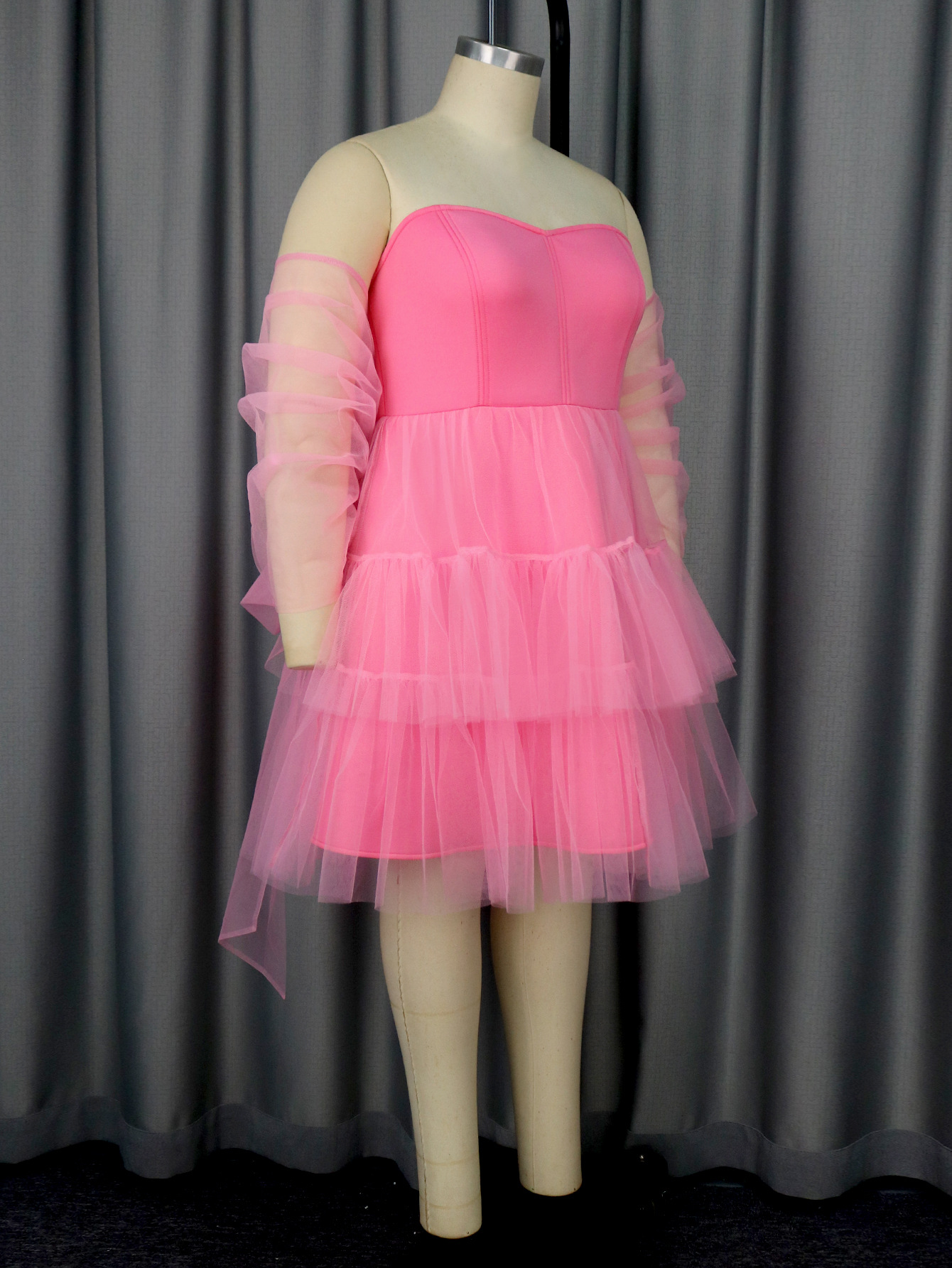 Rochie de seară cu mâneci detașabile, stil celebru, cu fundă, rochie de seară lejeră pentru femei_voghion.com