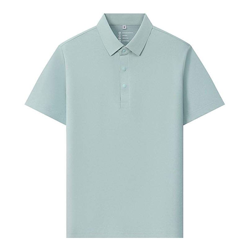 50D cool solona polo ropa de trabajo de manga corta para hombre, ropa de trabajo personalizada de alta calidad, cuello de tela sin costuras de seda de hielo para mujer de negocios