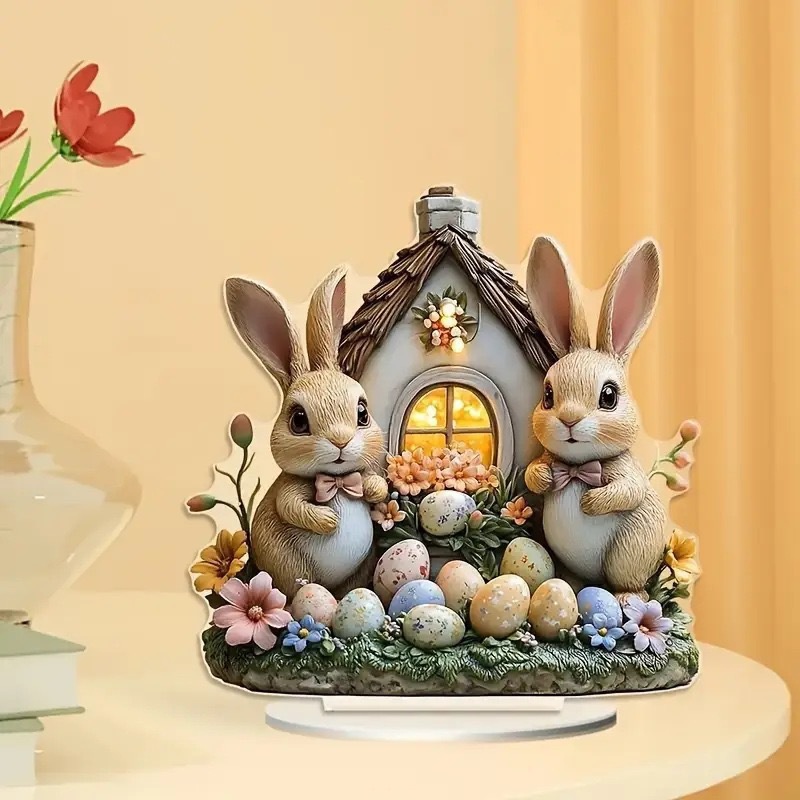 Decoración colgante [Pascua] huevo pequeño conejo decoración de escritorio decoración vintage familia para enviar amigos vestidos de dormitorio