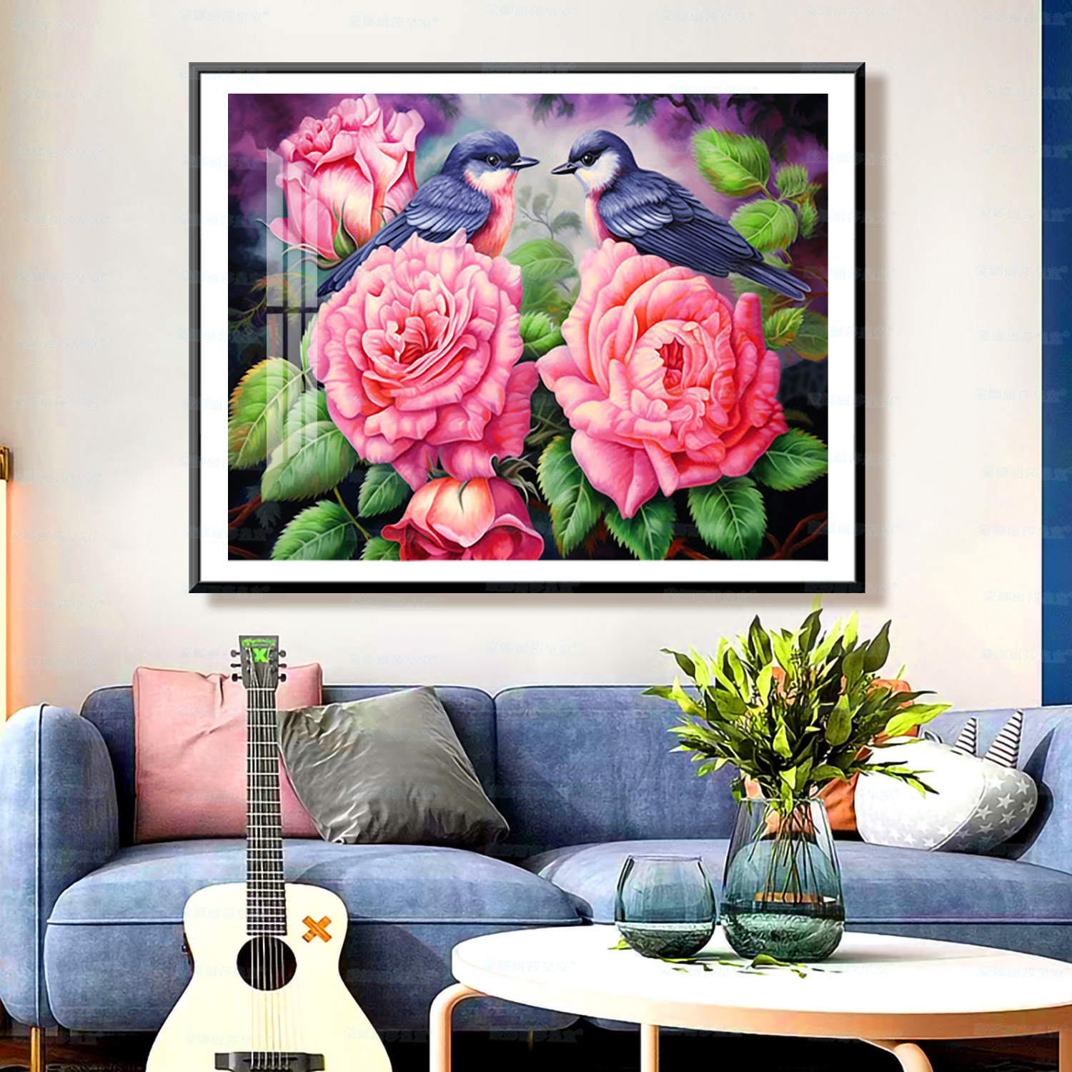 [Algodón importado] Mona Lisa real bordado de cruz, un nuevo bordado simple floral hecho a mano