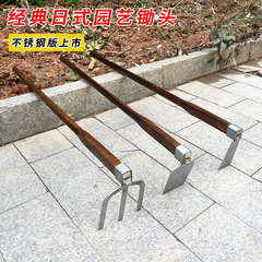 1.2m export long wooden handle hoe three-tooth rake narrow surface hoe agricultural hoe hoe stainless steel vegetable gardening shovel hoe