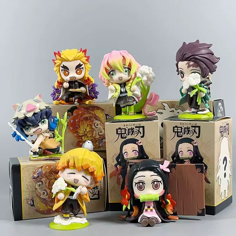 Фигура-аксессуар для подарка Demon Slayer Blind Box One-shot Birth Flower Tanjiro Nezuko Zenitsu Peripheral Model Ornament Gift