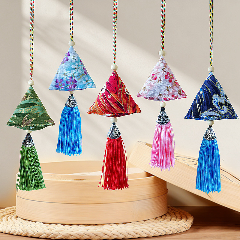Dragon Boat Festival Handmade Embroidered Sachet Mugwort Triangle Rice Dumpling Chinese Lucky Bag Portable Pendant Peace Talisman Amulet Sachet Dragon Boat Festival Handmade Embroidered Sachet Mugwort Triangle Rice Dumpling Chinese Lucky Bag Portable Pendant Peace Talisman Amulet Sachet