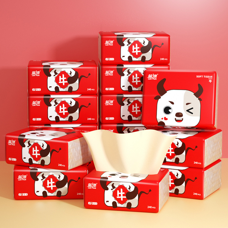 Natural color tissue household tissue Bamboo napkin Toilet paper 8