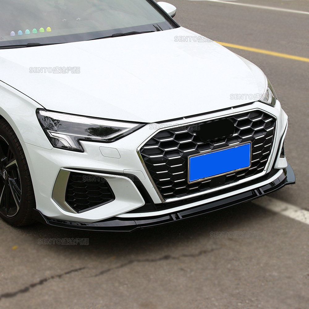 Suitable for 2020-2021 Audi A3 S3 modified front shovel car front bumper front lip lower lip three-section exterior surround
