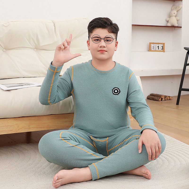 2025冬加肥秋冬秋衣秋裤新款保暖内衣套装加厚加大童德绒胖童男潮