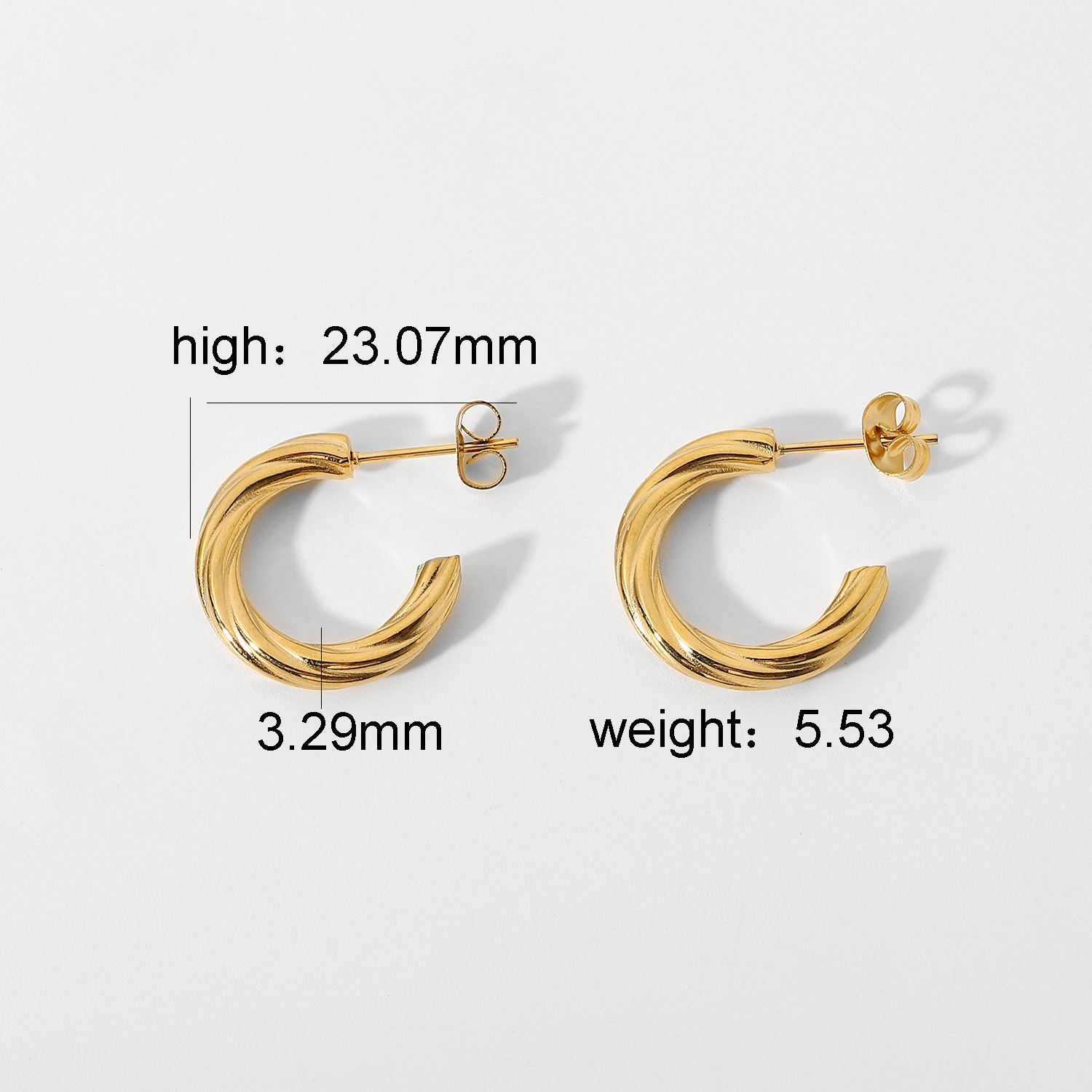 Fashion Geometric Stainless Steel Plating Ear Studs 1 Pair display picture 7
