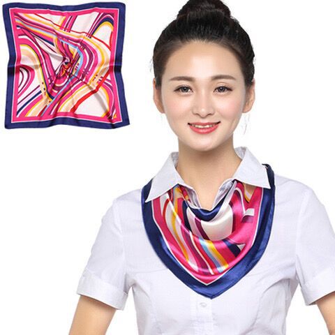 Stewardess Exclusive Spring And Autumn New Bank Small Professional Women's Square White-collar Business Scarf_voghion.com