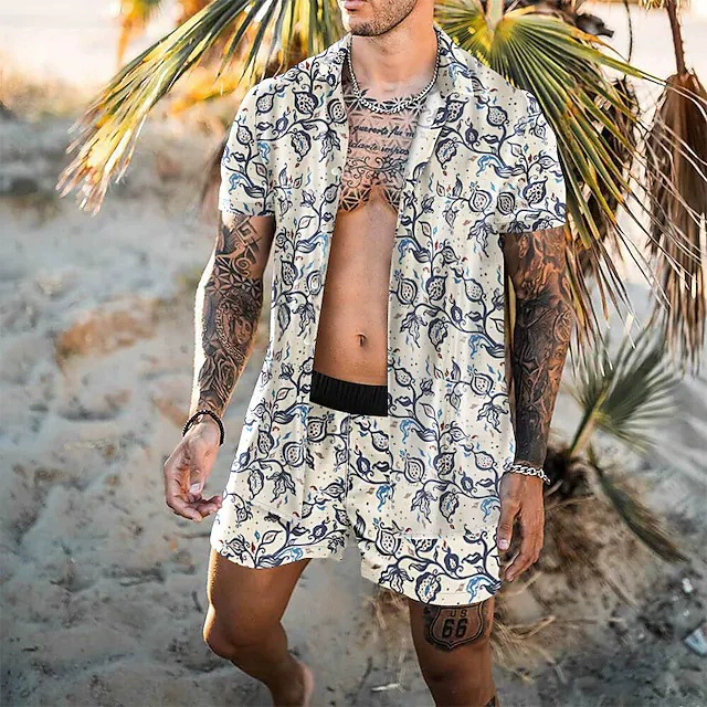 Summer set, trend shirt, style, with short sleeve, 3D