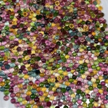 厂家批发天然巴西碧玺圆形戒面4m5m6m晶体通透干净镶银级别