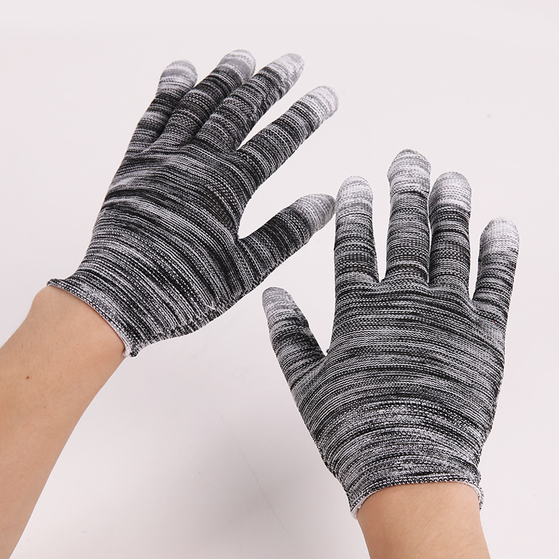 彈力薄款尼龍防靜電開車手套勞保尼龍塗掌塗指塗膠男女防滑手套