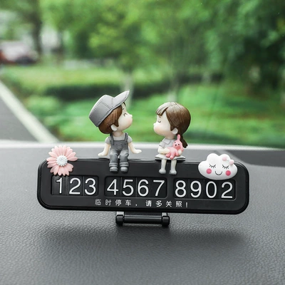 Temporary Parking Sign with Nömrəli dayanma kartı - yj-2051-white-cloud-daisy-couple-black