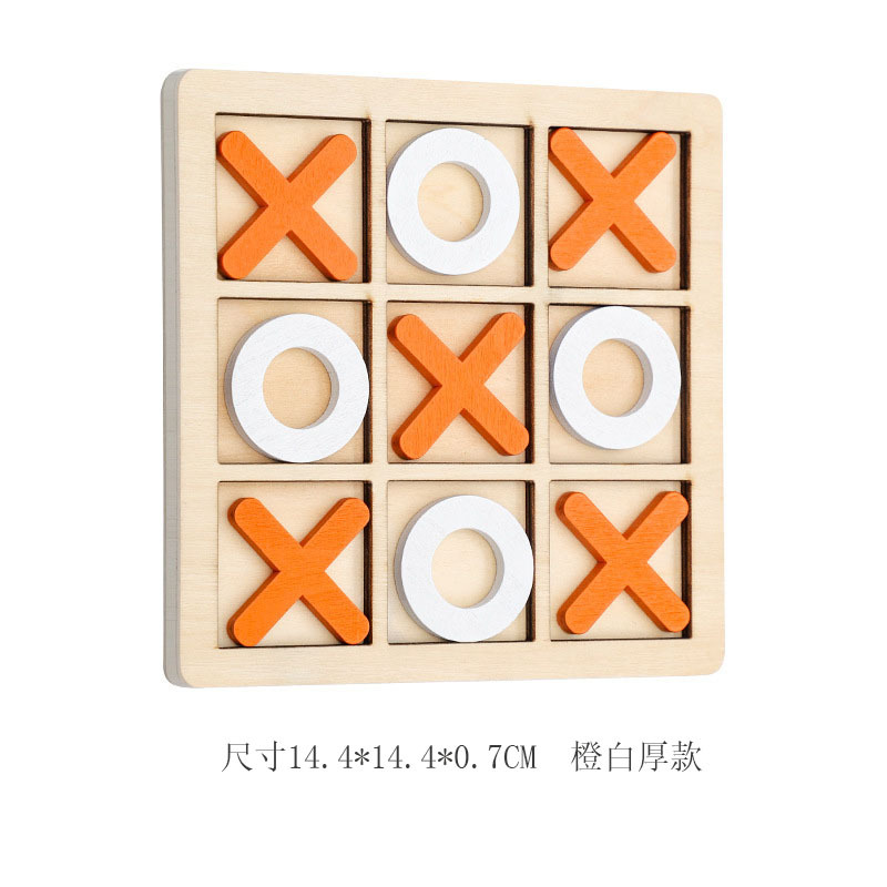 XO de madera de tres piezas tic-tac-toe educación temprana para niños juguetes educativos ocio batalla juego de mesa bloques de construcción juguetes de ajedrez interactivos