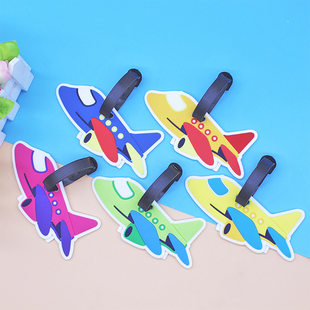 Cartoon airplane, ecological luggage tag, silicone suitcase PVC from soft rubber, new collection