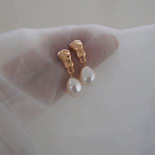 Natural Real Freshwater Pearl Baroque Earrings Gold Plated 14K Pack Gold 2022 New Vintage Earrings 925 Silver Needle