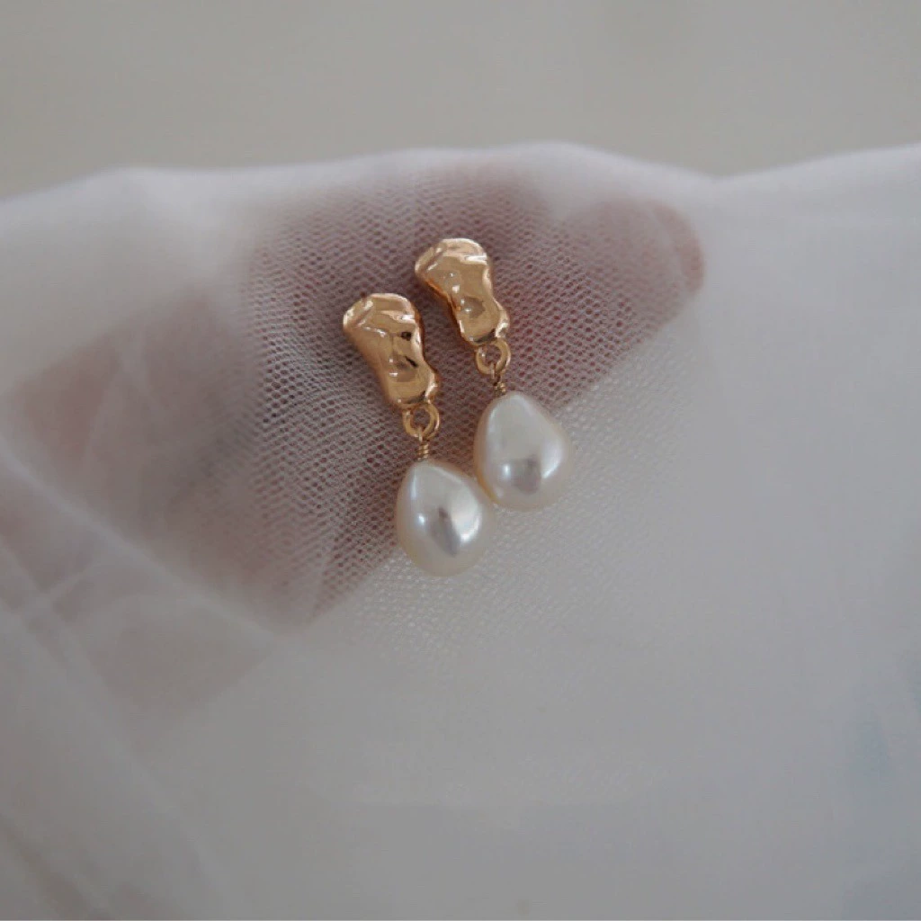 Серьги в стиле барокко из натурального настоящего пресноводного жемчуга, позолоченные 14 карат, золото 2022, новые винтажные серьги, серебряные иглы 925 пробы