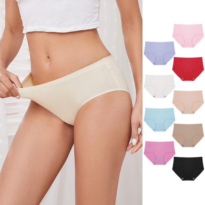 Cross-border explosions plus size ice silk seamless ladies briefs waist solid color comfortable breathable underwear women wholesale Cross-border explosions plus size ice silk seamless ladies briefs waist solid color comfortable breathable underwear women wholesale
