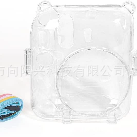 Protective Clear Camera Case (Polaroid) Compatible with Instax Mini 12, Adjustable Strap