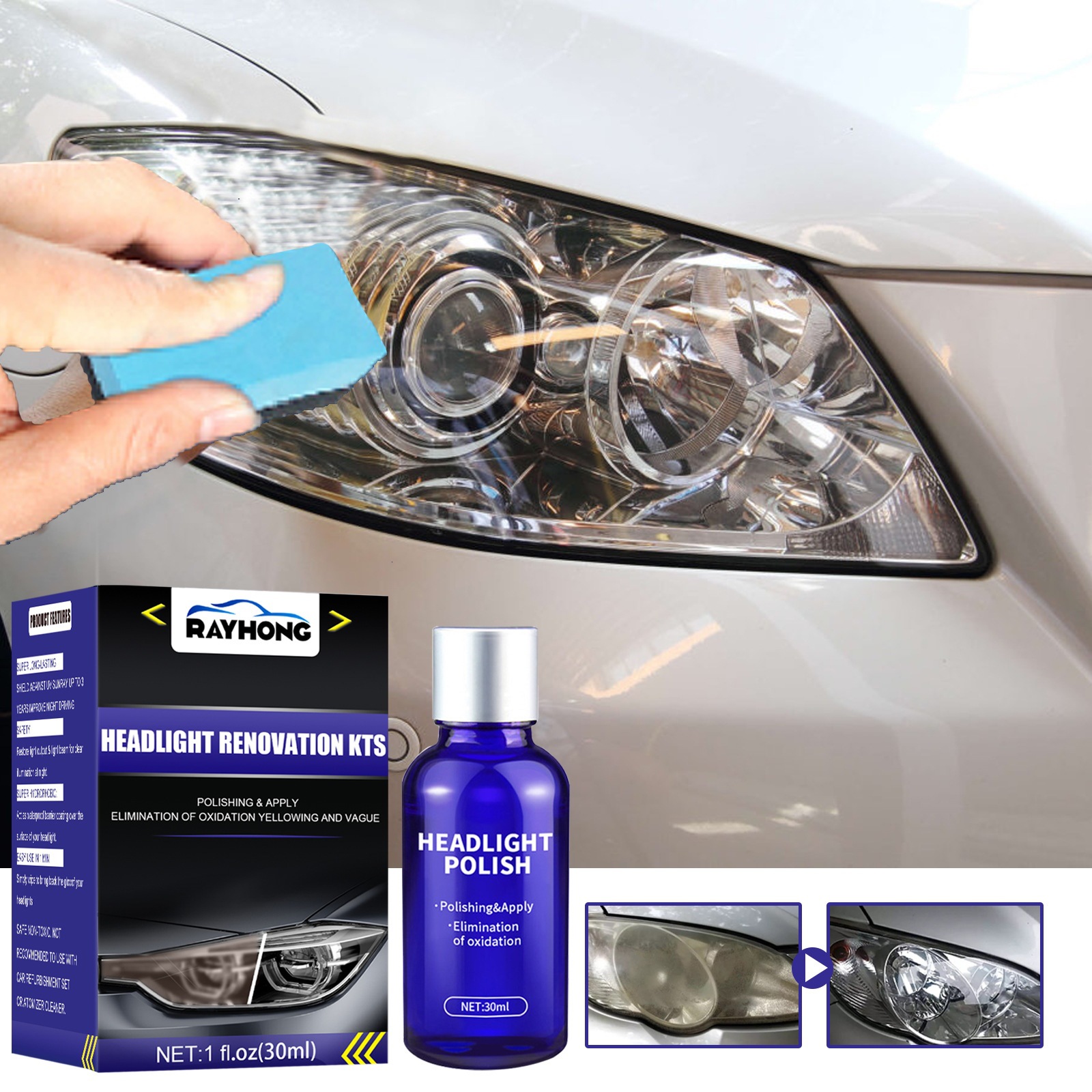 RAYHONG automobile The headlamps Repair solution Lights Retread repair Car The headlamps Coating Retread Repair agent