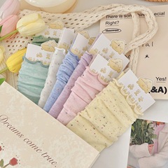 木耳邊點子紗襪子女長襪ins潮棉襪夏季薄款日系可愛jk學生中筒襪