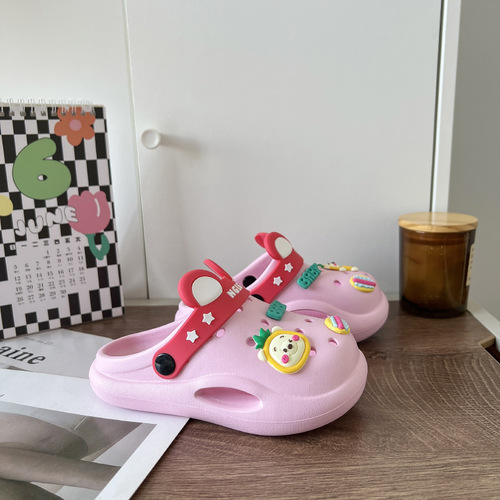 Children's Croc Shoes Summer Cute Baby Cartoon Slippers Home Indoor Non-Slip Outdoor Wear Small Children's Sandals Slippers