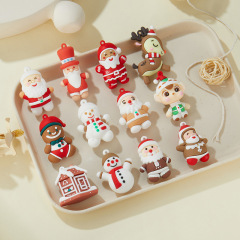 クロスボーダーpvcクリスマス人形ストラップ新型クリスマスシリーズキーホルダー部品雪だるま雪屋ソフト人形