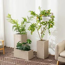 花盆大花盆水泥花盆简约环保镁泥多肉室内庭院商店落地盆花箱家用