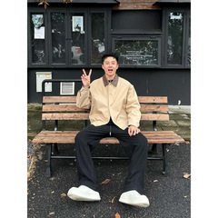秋季新款美式高街轻奢时尚潮流百搭痞帅男士高端商务翻领夹克外套