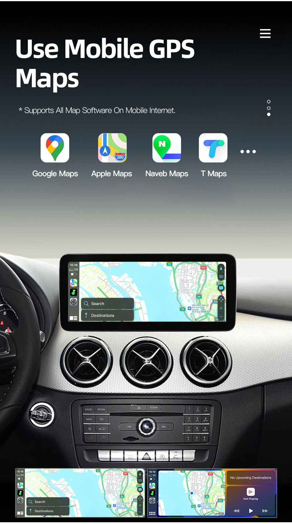 Car-Mounted Central Control Large-Screen Navigation Carplay Player Suitable for Mercedes-Benz B-Class W242 W246