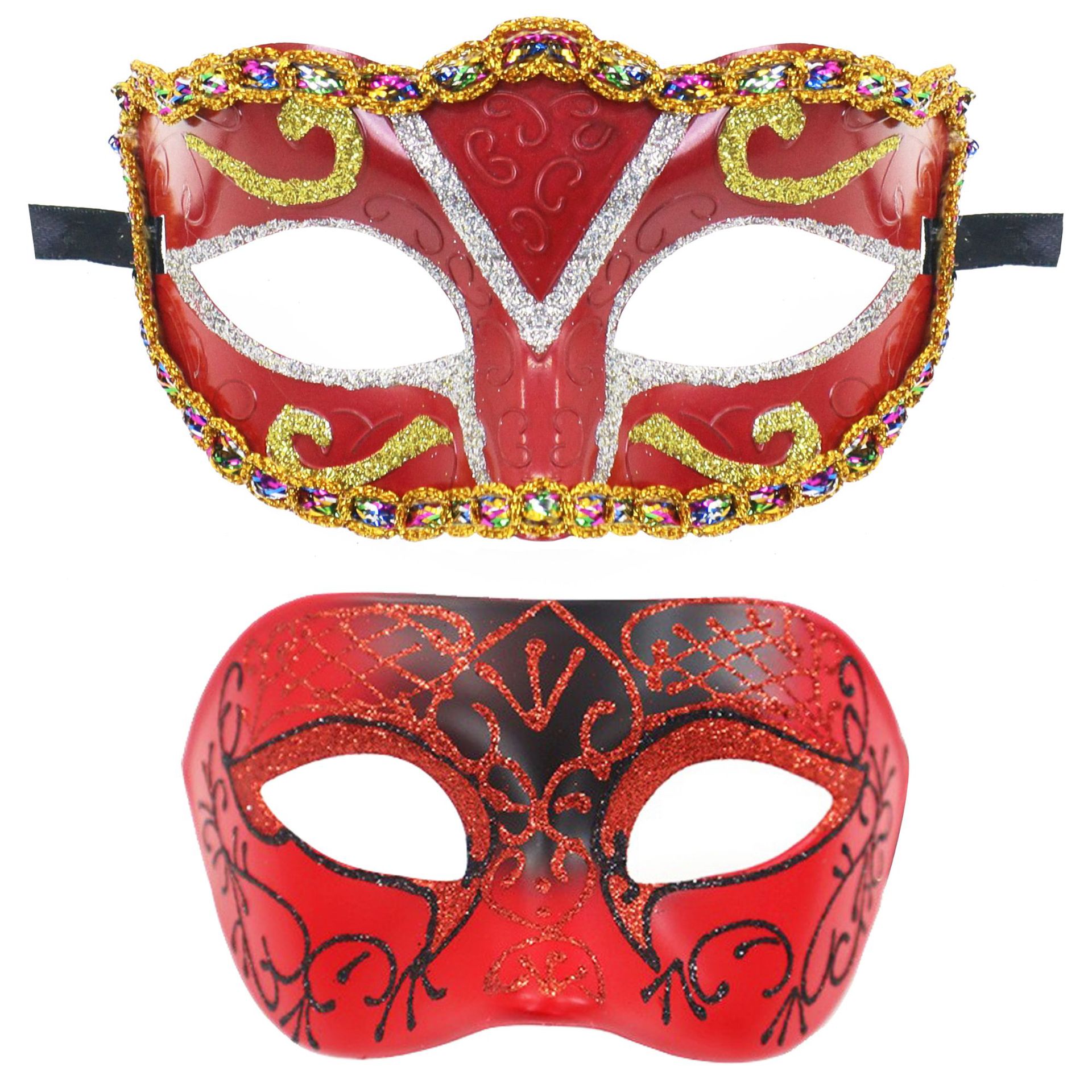 Amazon máscaras de fiesta de carnaval de venta caliente máscaras de baile unisex pintadas alrededor del borde de San Valentín