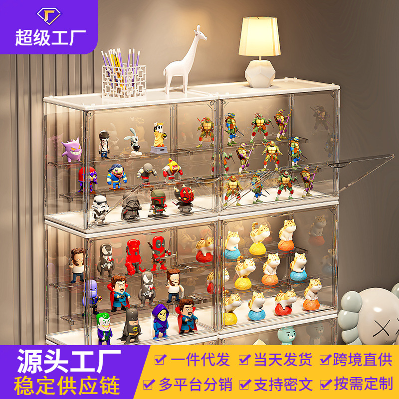 Caja de almacenamiento transparente a mano Caja ciega Decoración de almacenamiento Bubble Mart Lego Muñeca de juguete Pantalla de almacenamiento de muñecas