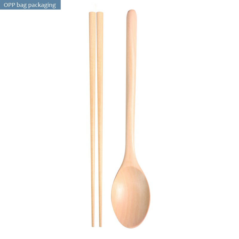천연 숟가락 젓가락 2 피스 opp 포장