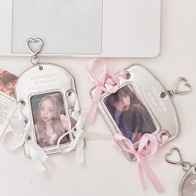 Ballet-Style Card Holder for Fans of K-Pop 3inch Small Cards, Polaroid Photos, Meal Cards, Instagram, Id Cards, Campus Cards, Protective Cover, Backpack Pendant
