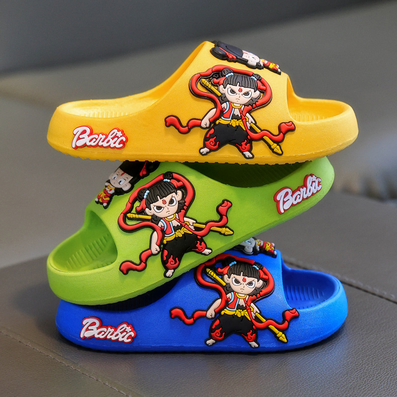 2026 Nezha Kidsren's Slippers for Boys and Girls in Summer, Non-Slip Bathroom Slippers for Kidsren at Home, Beach Sandals