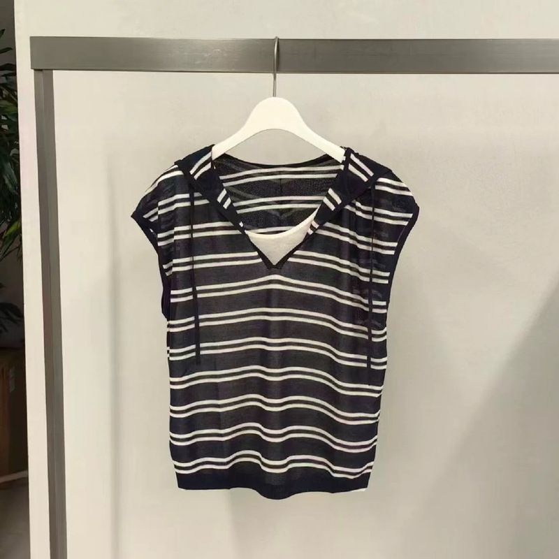 M**Meng Women's Clothing 2026 Summer New Casual Style Faux Two-Piece Striped Knit Sweater for Women 4H5132051 M**Meng Women's Clothing 2026 Summer New Casual Style Faux Two-Piece Striped Knit Sweater for Women 4H5132051