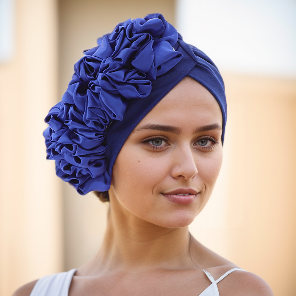 Muslimischer Hut, großer Hut mit Blumenmuster an der Seite, afrikanischer Hut, indischer Hut, muslimischer Hut_voghion.com