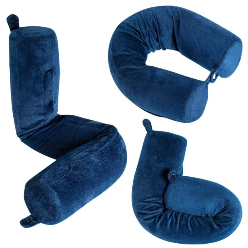 Cross-border Bendable Travel Nap Support Long Cylindrical Neck Memory Foam U-shaped Pillow_voghion.com