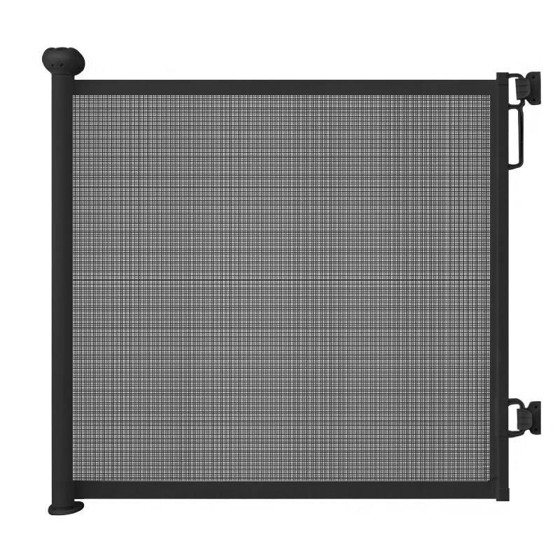 Valla extensible para mascotas, sin perforar, ideal para escaleras o puertas, cerca retráctil doméstica resistente