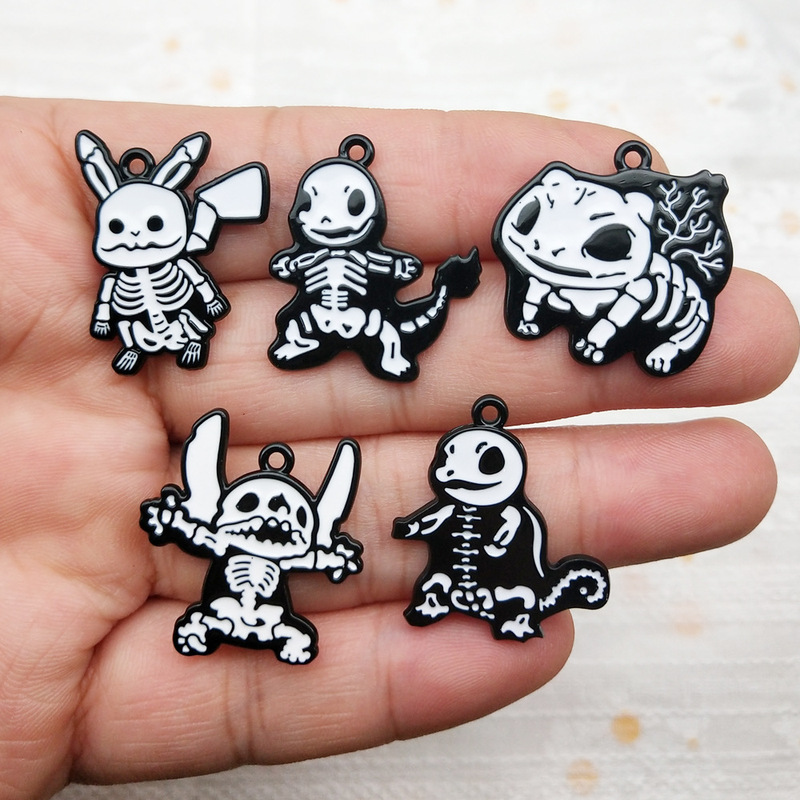 Cartoon Fossil Pikachu Fire Dragon Oil Drop Alloy Jewelry Accessories Jewelry Pendant Necklace Keychain Earrings Pendant