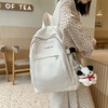 Capacious backpack for leisure, school bag, trend of season, suitable for teen, for students, simple and elegant design