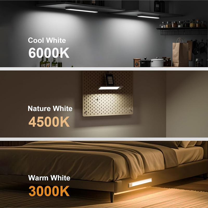 Luz LED Inteligente con Sensor de Movimiento de Fábrica de Shenzhen, se Enciende al Aproximarse a Personas, Luz Magnética Recargable, Luz Nocturna Ambiental con Sensor Transfronterizo