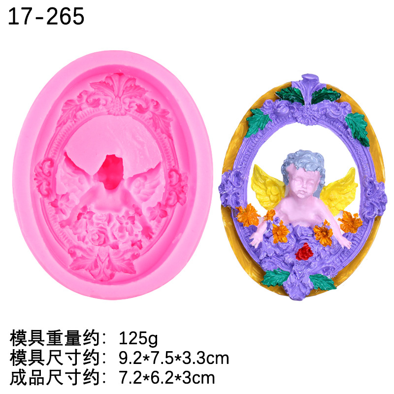 Ángel de la historieta bebé fondant molde silicona DIY chocolate mousse decorativo arcilla epoxi cerámica suave en stock lote