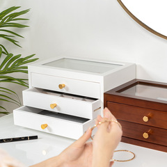 Cross-border modern simple multi-layer jewelry storage box necklace bracelet storage box desktop storage box retro storage box