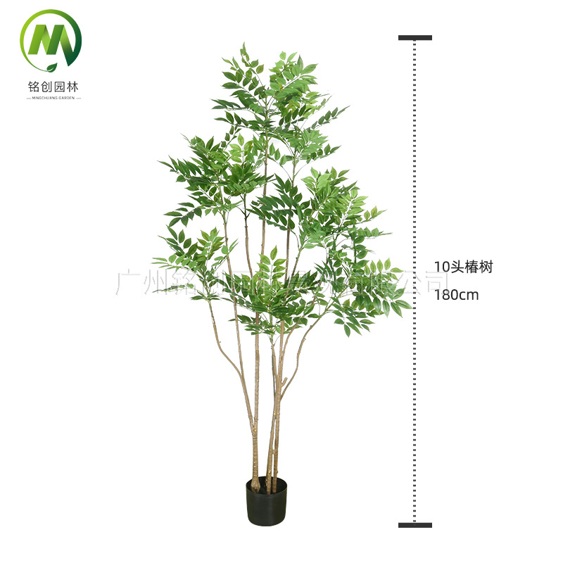 Planta de simulación de Amazon, madera lacada, plantas verdes, plantas de lujo ligeras de alta gama, plantas en maceta, paisajismo interior para el hogar, eucalipto biónico