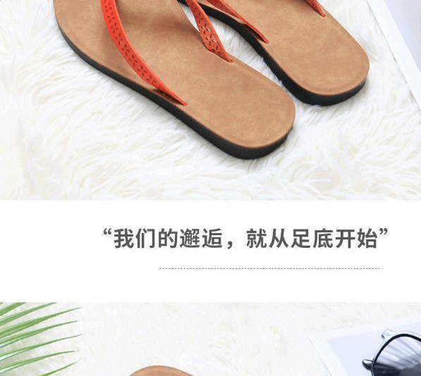Dép lê nữ quai ngang đế bệt thoáng khí phong cách Hàn Quốc đi ngoài trời mùa hè — Màu cam, Màu vàng chi tiết 12