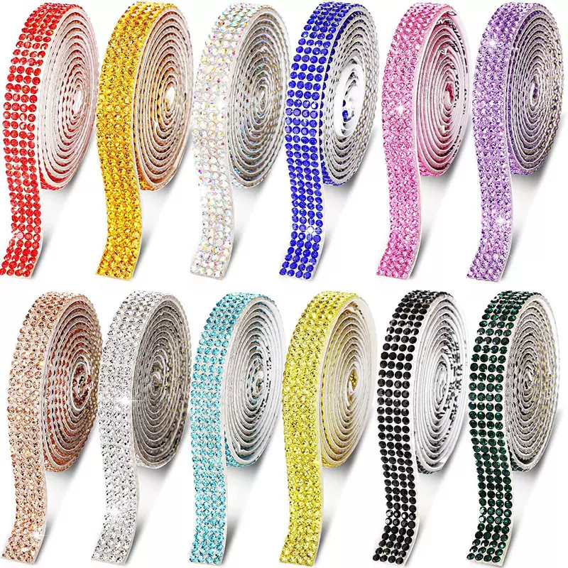 Кристальная алмазная клеевая лента с Rhinestone стрип декоративная лента самоклеящаяся кружевная лента обувь DIY аксессуары